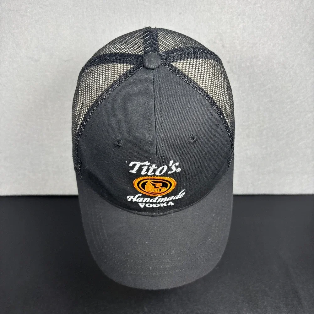 Titos Handmade Vodka Hat Cap Black Snapback Trucker Mesh Austin Texas Ad Promo